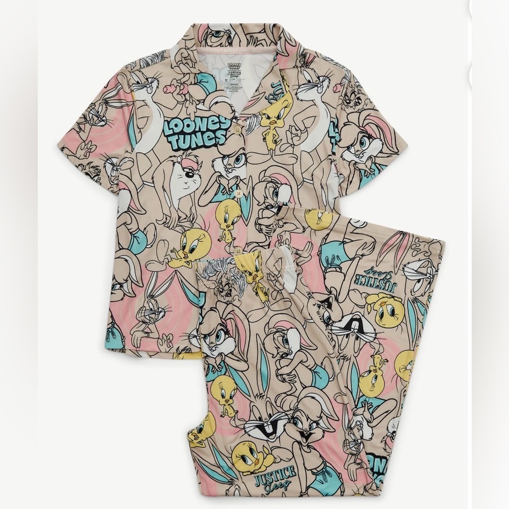 Justice x Looney Tunes Girls Pajama Set – Size XS (5/6) NWT - Picture 6 of 8